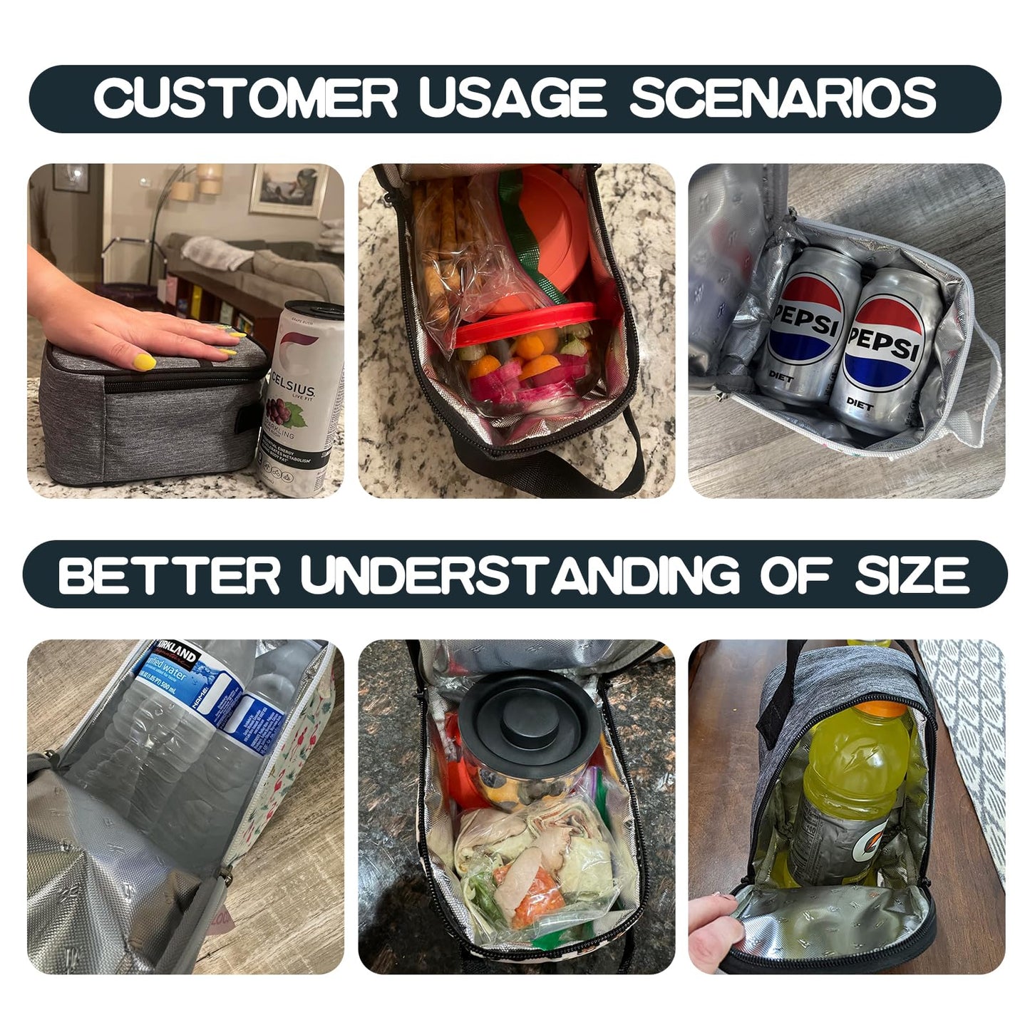 Mini Thermal Bag, Snack Bag, Insulated Lunch Bag, Lunch Cooler Bags, Exact Designed for Insulated Food Jar below 27oz, Lunch Tote Bag for Child,Men,Women …