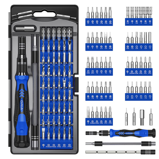 ORIA Precision Screwdriver Set, 61 in 1 Small Screwdriver Set with 57 Precision Bits, Portable Repair Tool Kit, Magnetic Screw Driver Kit with Extension Rod for Smartphone, PC, Watch,Toys, Blue