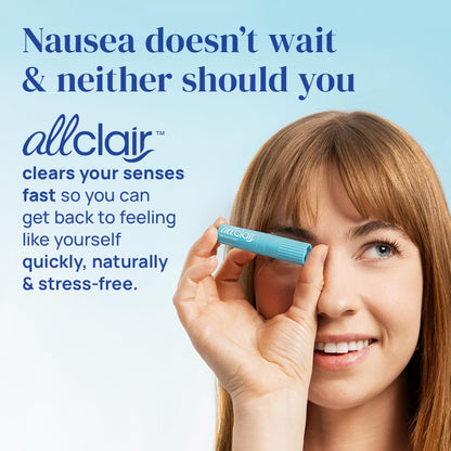 Allclair Nausea Relief Inhaler - Take Control of Motion Sickness, Morning Sickness, Medication, Stress - Fast, Natural, Drug-Free, Non-Drowsy & Portable Travel Essential - Pack of 2 Inhalers