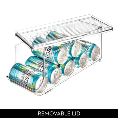 iDesign Soda Can Organizer with Lid for Pantry or Refrigerator - Clear - Made in USA