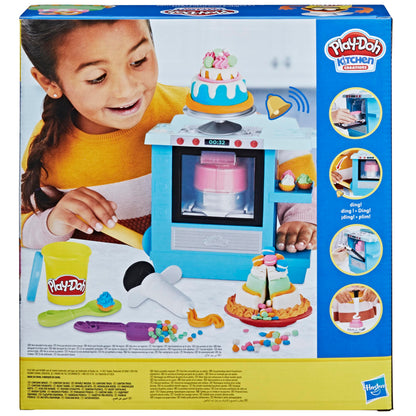 Play-Doh Kitchen Creations Rising Cake Oven Bakery Playset for Kids 3 Years and Up with 5 Modeling Compound Colors, Non-Toxic