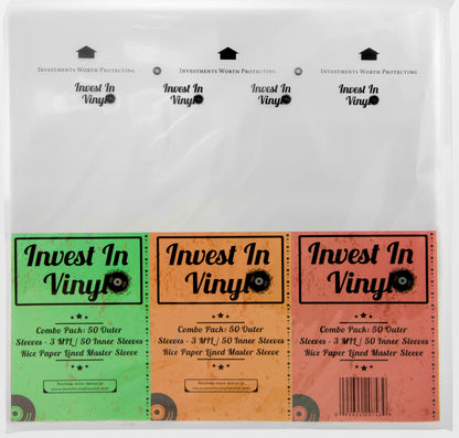 100 LP Sleeves Combo Pack - 50 Outer & 50 Inner Sleeves for 12" Vinyl Records - Protect Your Collection - Invest In Vinyl