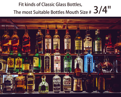 Pafusen 12 Pack Liquor Pour Spout With Dust Caps - Bottle Pourers for Alcohol, Olive Oil - Speed Pourers, Bar Bartender Accessories