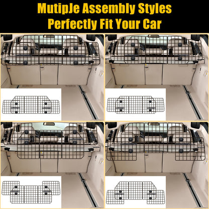 Gtongoko Dog Car Barriers for SUVs, Vehicles, Cars, Trucks, Upgraded Adjustable Heavy-Duty Wire Mesh Pet SUV Barriers Universal-Fit, Car Accessories Safety Travel, 2pcs 51.2In Elastic Ropes Included