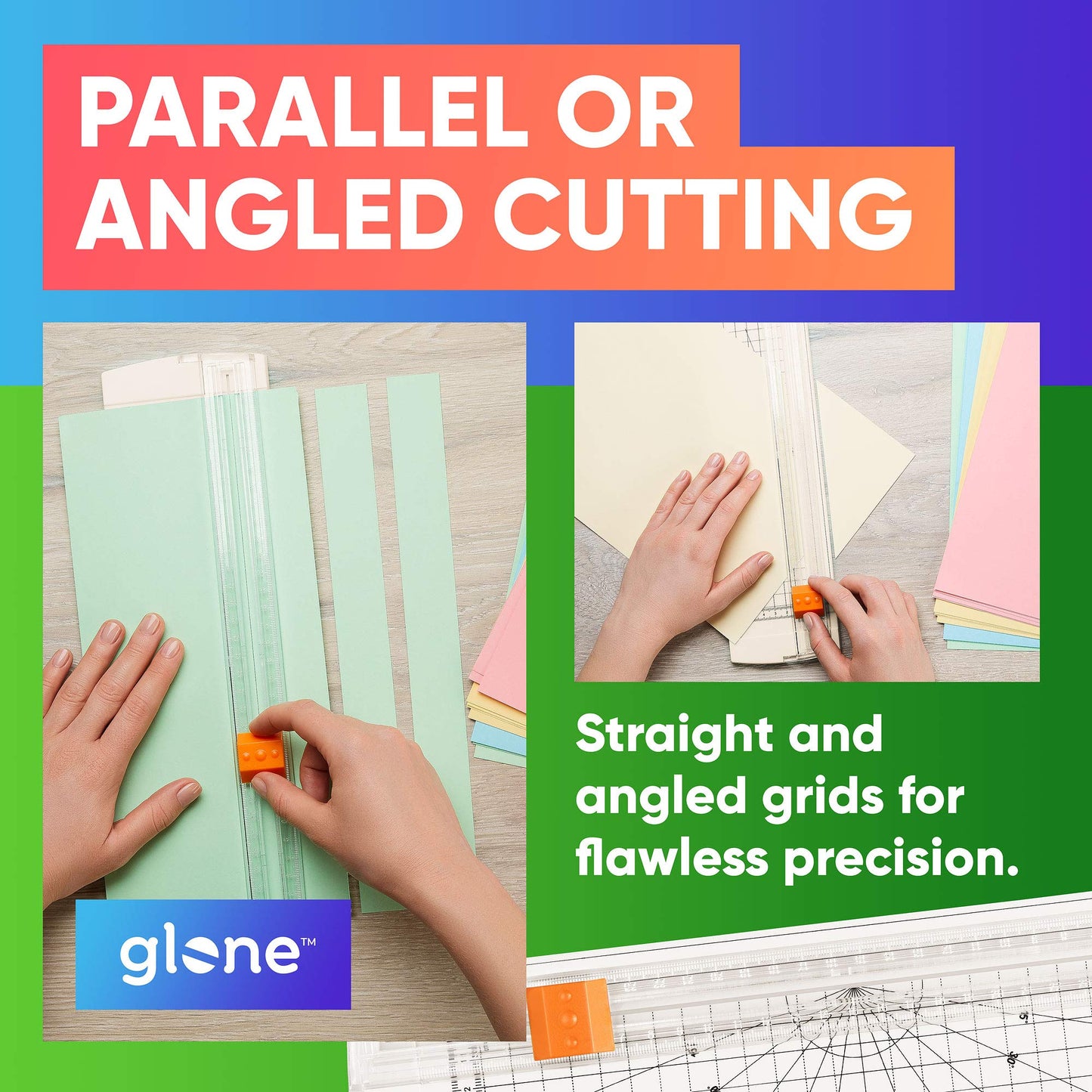 Glone 12 inch Paper Trimmer, A4 Size Paper Cutter with Automatic Security Safeguard for Coupon, Craft Paper and Photos (Off White)