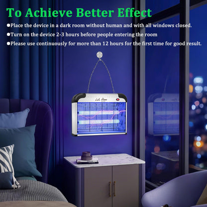 Lulu Home Electric Bug Zapper, Aluminium Indoor Insect Killer for Mosquito, Bug, Fly with Powerful 2800V Grid 20W Bulbs