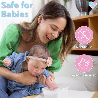 Luna Bean Baby Footprint & Hand Casting Kit (4 Pack) Newborn Keepsake Foot Hand Mold Kit - Baby Shower New Mom Gifts