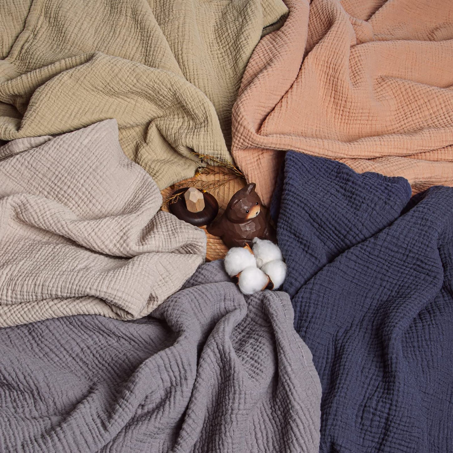 Lulu moon Muslin Quilt Blanket, Crib Blanket for Baby and Toddler,47x47 Inches(Pink)