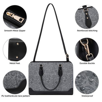 Laptop Bag for Women 15.6 Inch Work Tote Bag for Women,Leather Computer Bags Waterproof Tote Professional Briefcase,Large Capacity Business Office Bag for Work