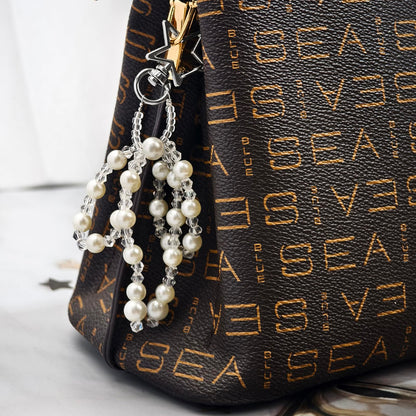 AGEN KGEN Novelty keychains Aesthetic Y2K Keychain Charms Stylish Keychains Accessories for Women Bag Purse Gifts (1x Pearl Crystal Bow)