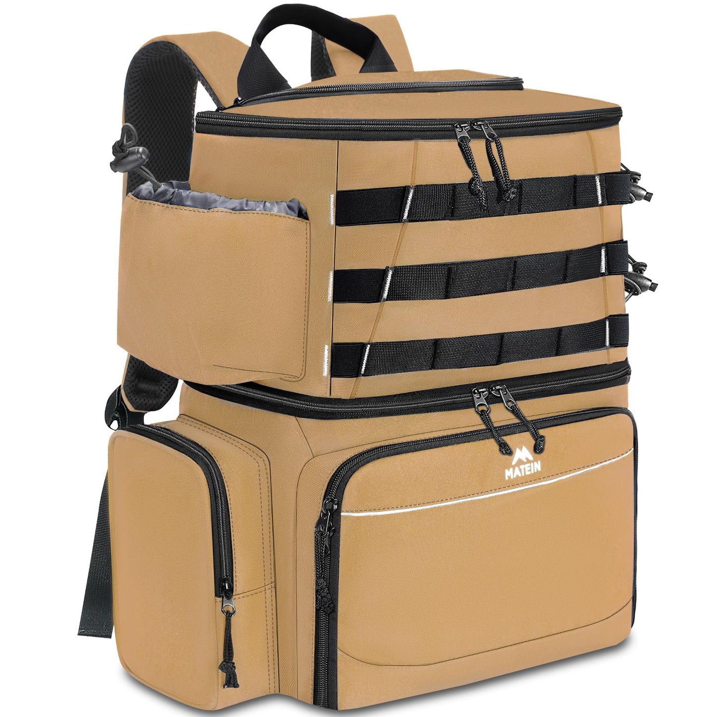 MATEIN Fishing Backpack, Water Resistant Fishing Tackle Box Bag with Rod Holders & Cooler, Gear Gifts for Men