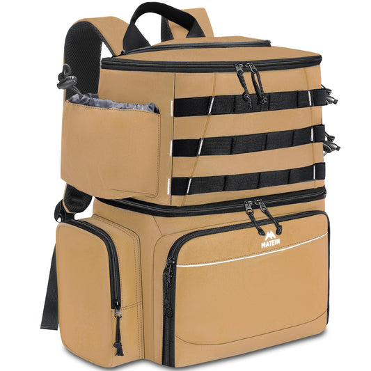 MATEIN Fishing Backpack, Water Resistant Fishing Tackle Box Bag with Rod Holders & Cooler, Gear Gifts for Men