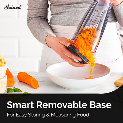 Joined Cheese Grater with Garlic Crusher- Box Grater Vegetable Shredder with 2 Stainless Steel Blades - Graters for Kitchen- Cheese Graters with Handle - Garlic Mincer Tool and Vegetable Peeler