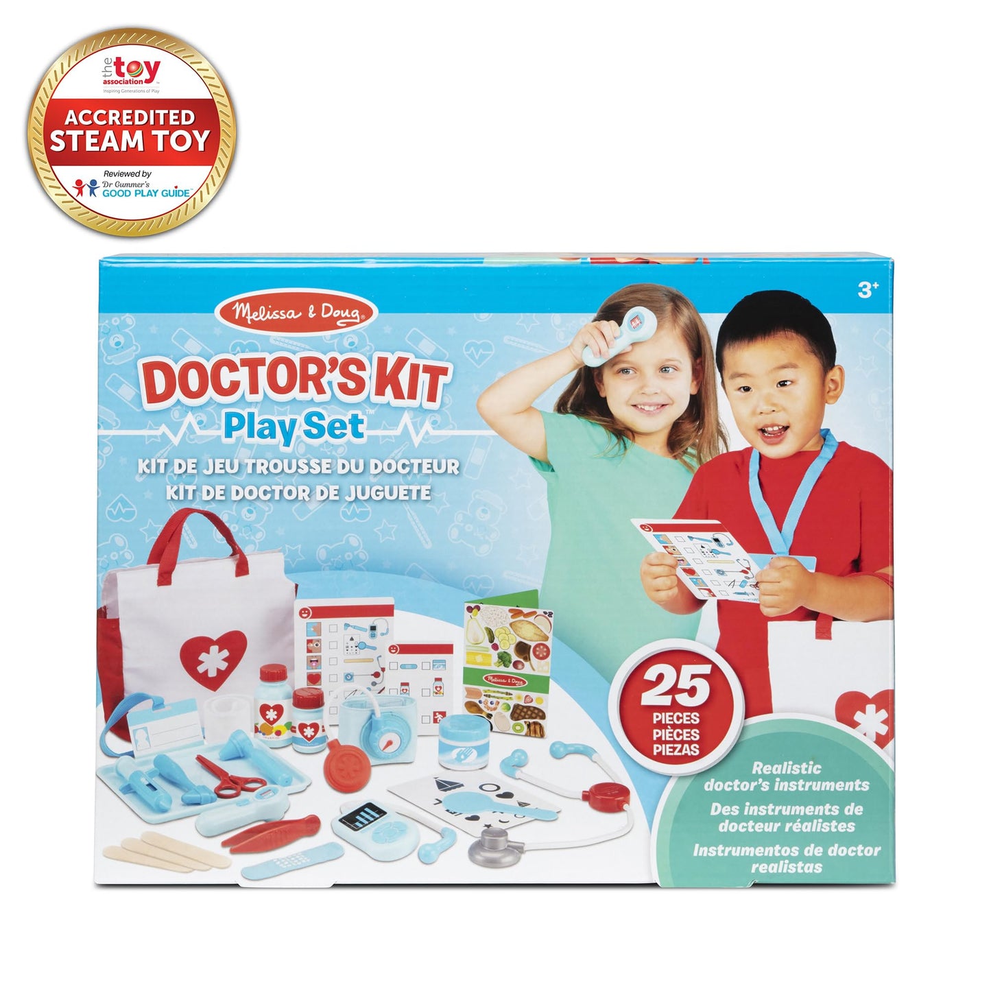 Melissa & Doug Get Well Doctor’s Kit Play Set – 25 Toy Pieces - Doctor Role Play Set, Doctor Kit For Toddlers And Kids Ages 3+