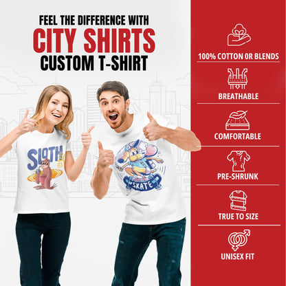 Add Your Own and Text Design Custom Personalized Adult T-Shirt Tee (Large, Carolina Blue)