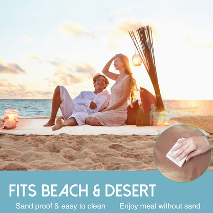 Picnic Blanket, 2 in 1 Outdoor Waterproof Throw Blanket, Large Foldable Beach Mat fit 4-6 Adults, Perfect for Yoga, Stadium , Car , Best Gift for Couple & Families