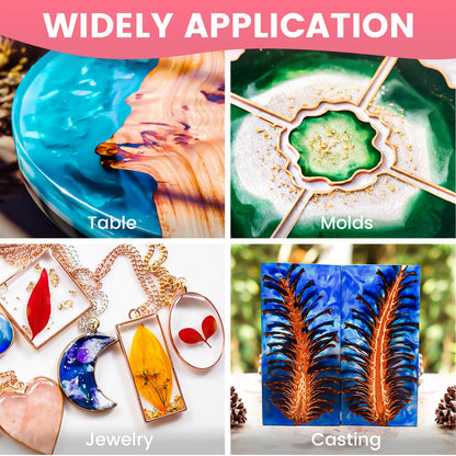 NASUBI Epoxy Resin Kit - 68OZ Crystal Clear Resin for Crafts, Mold, Wood, Jewelry Making, Art Casting Resin for Art, NO Bubble, 2 Part Clear Epoxy with Silicone Cups, Sticks, Pigment