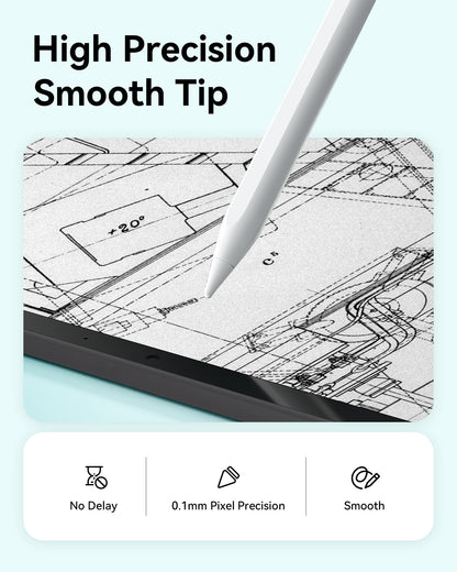 Metapen Pencil Air8 for Apple iPad 2018-2025, 10 Min Faster Charge, Palm Rejection Stylus Pen for iPad a16/11/10/9/8/7/6th Gen, Pro 12.9/11/13-inch M4, Air 3/4/5/M2/M3, Mini 5/6th