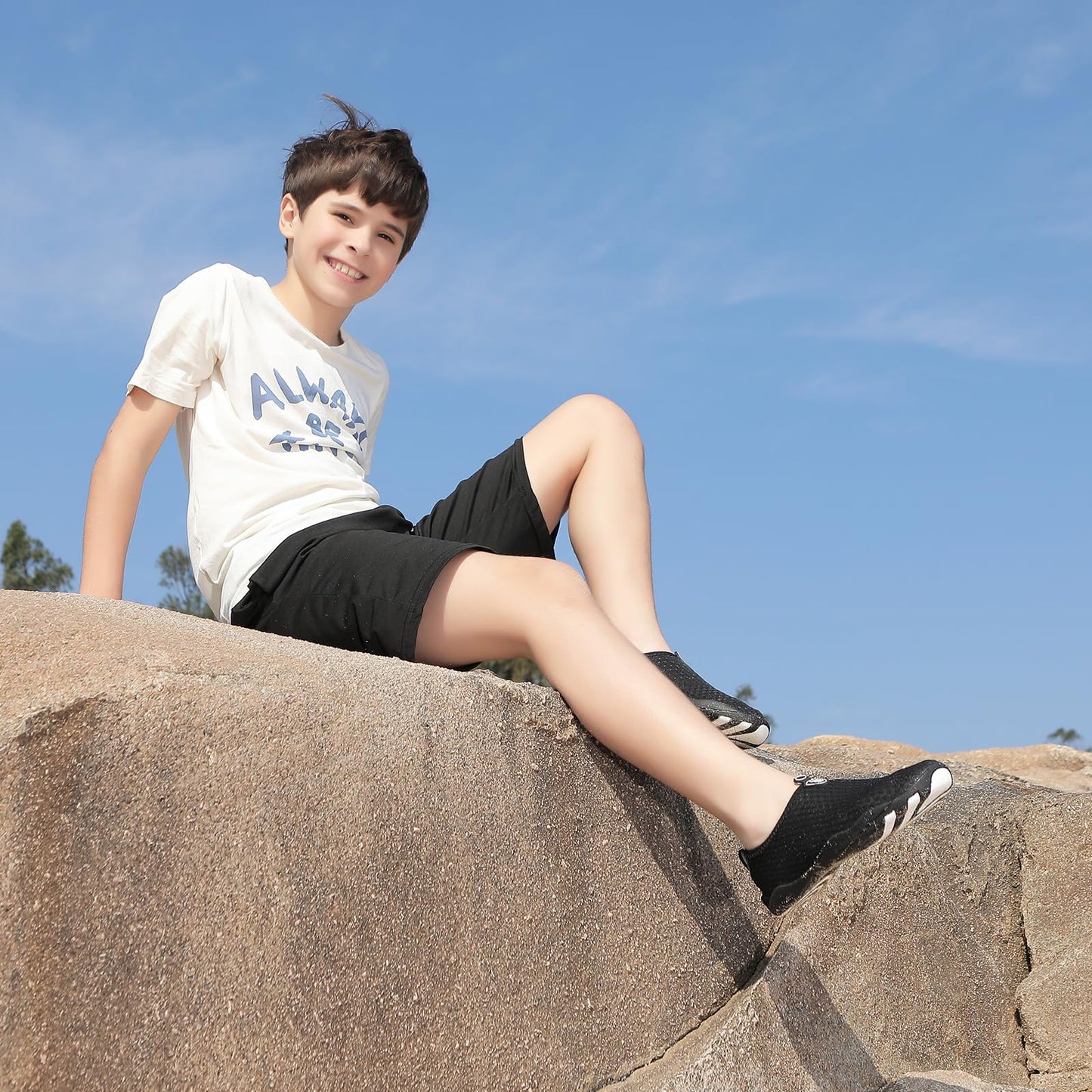 QPT Water Shoes Barefoot Aqua Socks Fast Dry Beach Swim Outdoor Sports Shoes for Toddler Kids Boys Girls