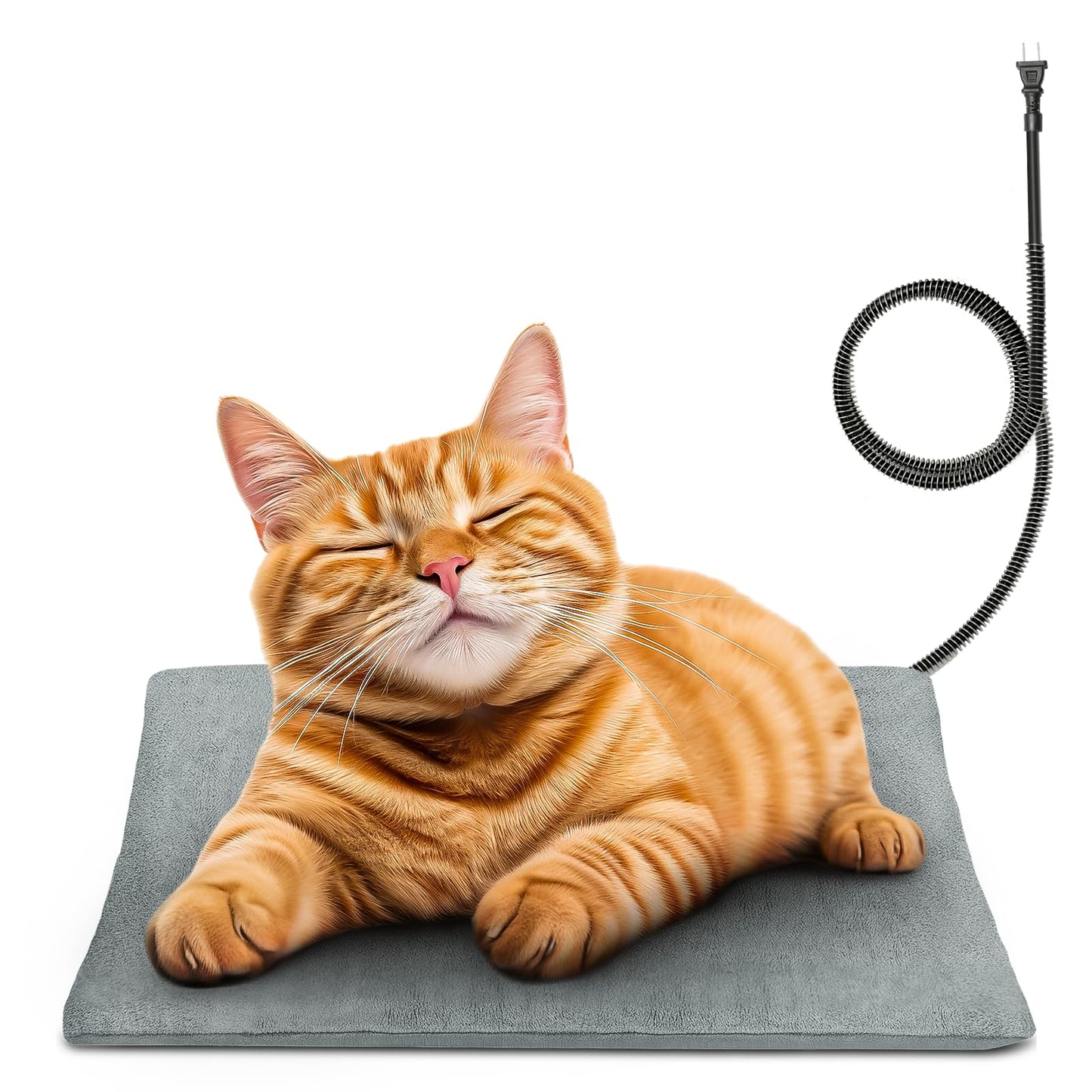 Outdoor Pet Heating Pad for Cat Dog, Heated Cat Mat Dog Mat with Auto Temperature, Pet Warming Pad Heated Cats Dogs House Cat Bed (S: 19.7'' x 11.8'', Gray)