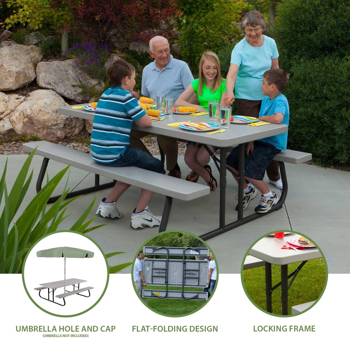 Lifetime Folding Picnic Table, 6-Foot