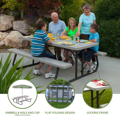 Lifetime Folding Picnic Table, 6-Foot