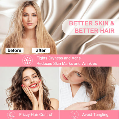 Mulberry Silk Pillow Cases Standard Size with Hidden Zipper, Ultra Smooth and Soft Breathable Cooling Silk Satin Pillowcase for Hair and Skin, Gifts for Women Men (Champagne, 20x26 Inches, 1 Pack)