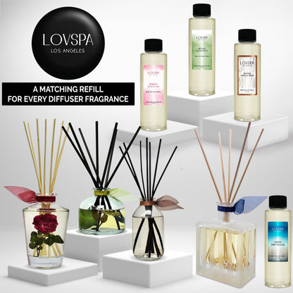 LOVSPA Reed Diffuser Set, Heirloom Pumpkim Scented Oil Diffuser with Sticks, Home Fragrance Accessories for Bathroom Shelf Decor, Aroma Diffusers for Home or Office Fall Decor, USA Made
