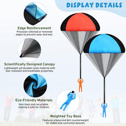 Parachute Toy for Kids, Outdoor Toys Flying Parachute Men, Inside & Outside Toys for or 3 4 5 6 7 8 9 10 11 12 Year Old, Thanksgiving Day for Boy Girl 4-8 Year Old, Unique Boys Party Favors