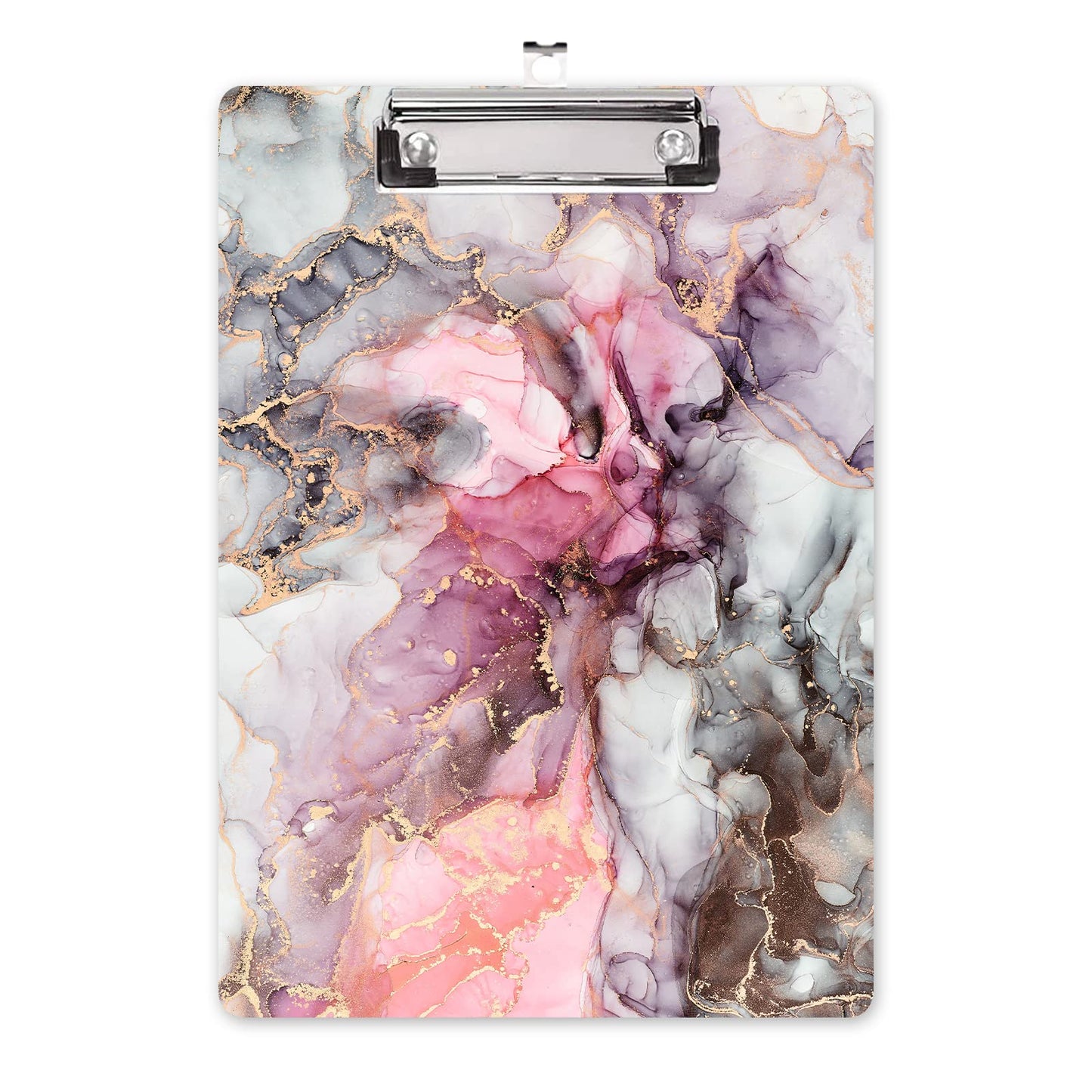 Hongri Wooden Clipboard, Fashion Design Clip Board for Classroom Students,Teacher, Women, Kids, Cute Custom Pattern, Standard Letter Size 9 x 12.5 in with Low Profile Metal Clip, Black Red Marble