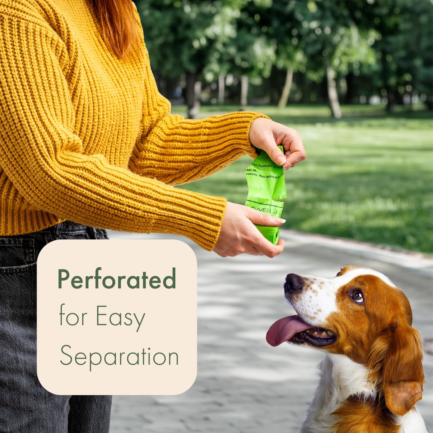 (Not Made In China) Dog Poop Bag Rolls, 300 Count, Biodegradable, Leak Proof and Extra Thick Bags For Dogs and Cats, Unscented and Earth Friendly Waste and Doggy Litter Bag Refill Roll