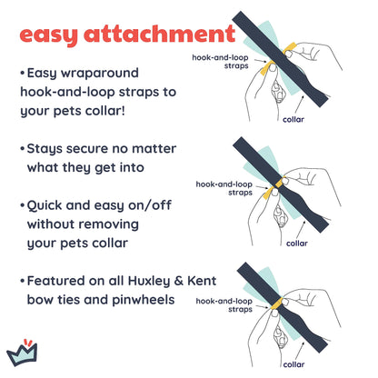 Huxley & Kent Pet Bow Tie for Dogs & Cats - Adjustable Collar Accessory - Cute & Comfortable for Holidays & Celebrations - Navy Check, Large