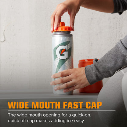 Gatorade Insulated Plastic Squeeze Bottle For Sports, Black, 30oz