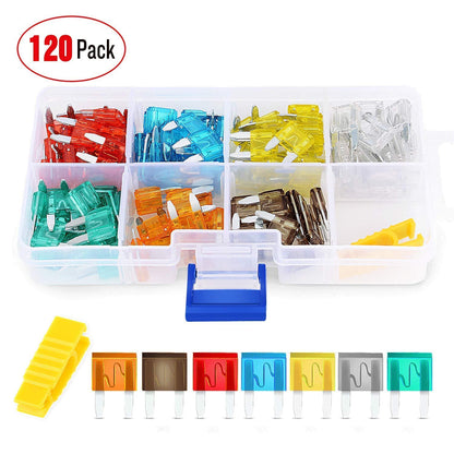 Nilight - 50034R 10 Pack 12V Car Add-A-Circuit Fuse Tap Adapter Mini Atm Apm Blade Fuse Holder with 120 PCS Mini Blade Fuse Assortment Kit (5, 7.5, 10, 15, 20, 25, 30) AMP for Cars,Trucks,Boats