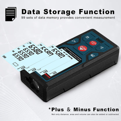 165ft/50m Laser Measure Ft/in/M Switching LM50 Laser Measurement Tool Devices with 2 Bubble Levels Distance Meter,Large Backlit LCD