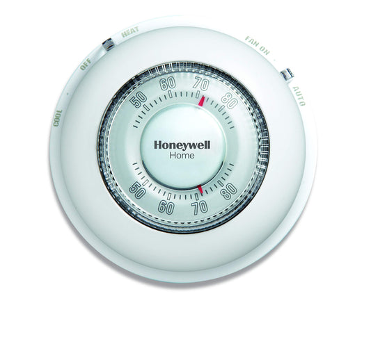 Honeywell Home CT87N1001 The Round Non-Programmable Manual Thermostat, Large, White