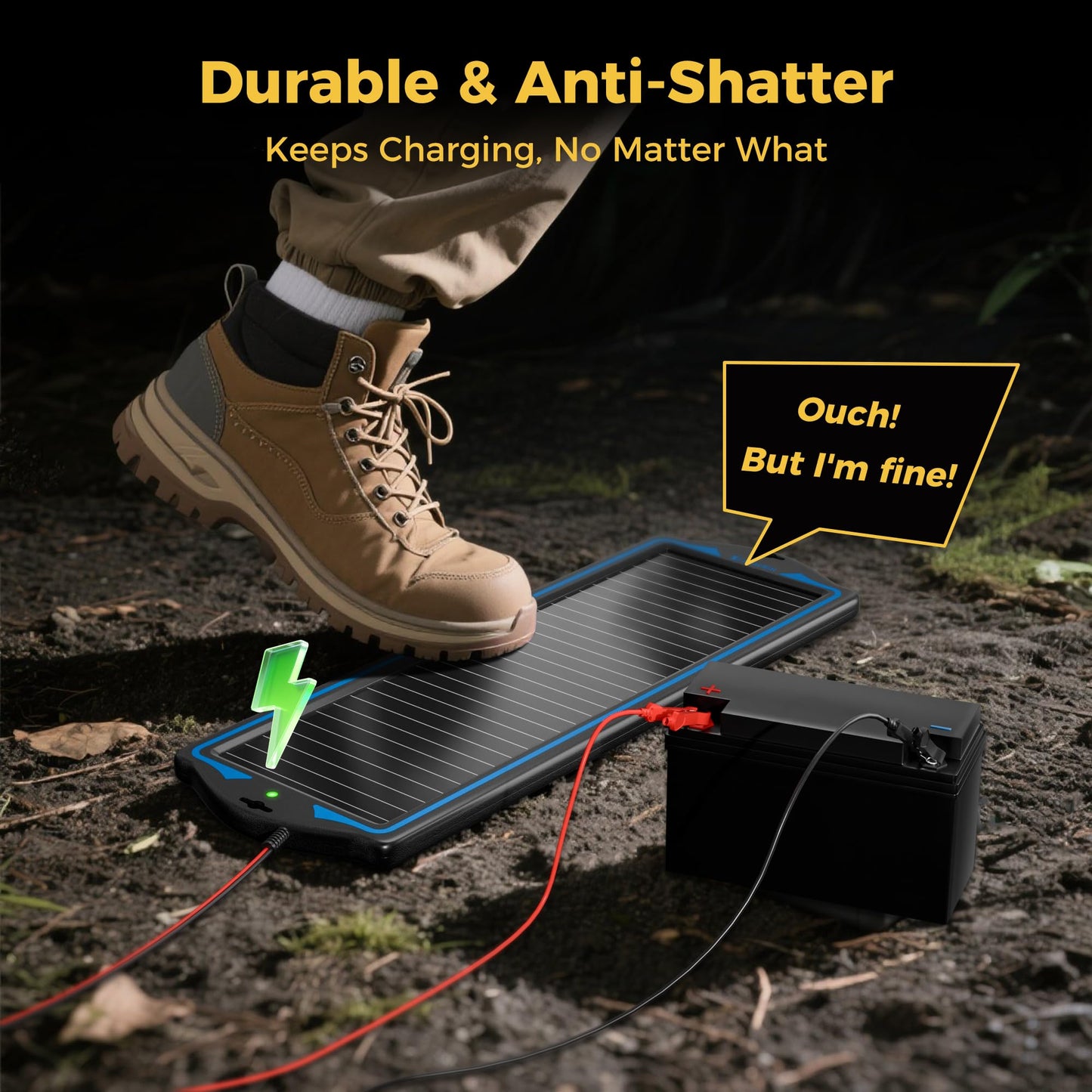 SUNAPEX 12V Solar Battery Charge: Waterproof Portable Solar Panel Kit - Battery Maintainer Trickle Charger - with Upgrade Built in Charge Controller for Car Boat RV Trailer Automotive Motorcycle