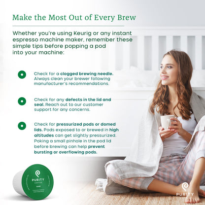 Purity Coffee EASE Dark Roast Low Acid Organic Coffee - USDA Certified Organic Specialty Grade Arabica Single-Serve Coffee Pods - Third Party Tested for Mold, Mycotoxins and Pesticides - 12 ct Box