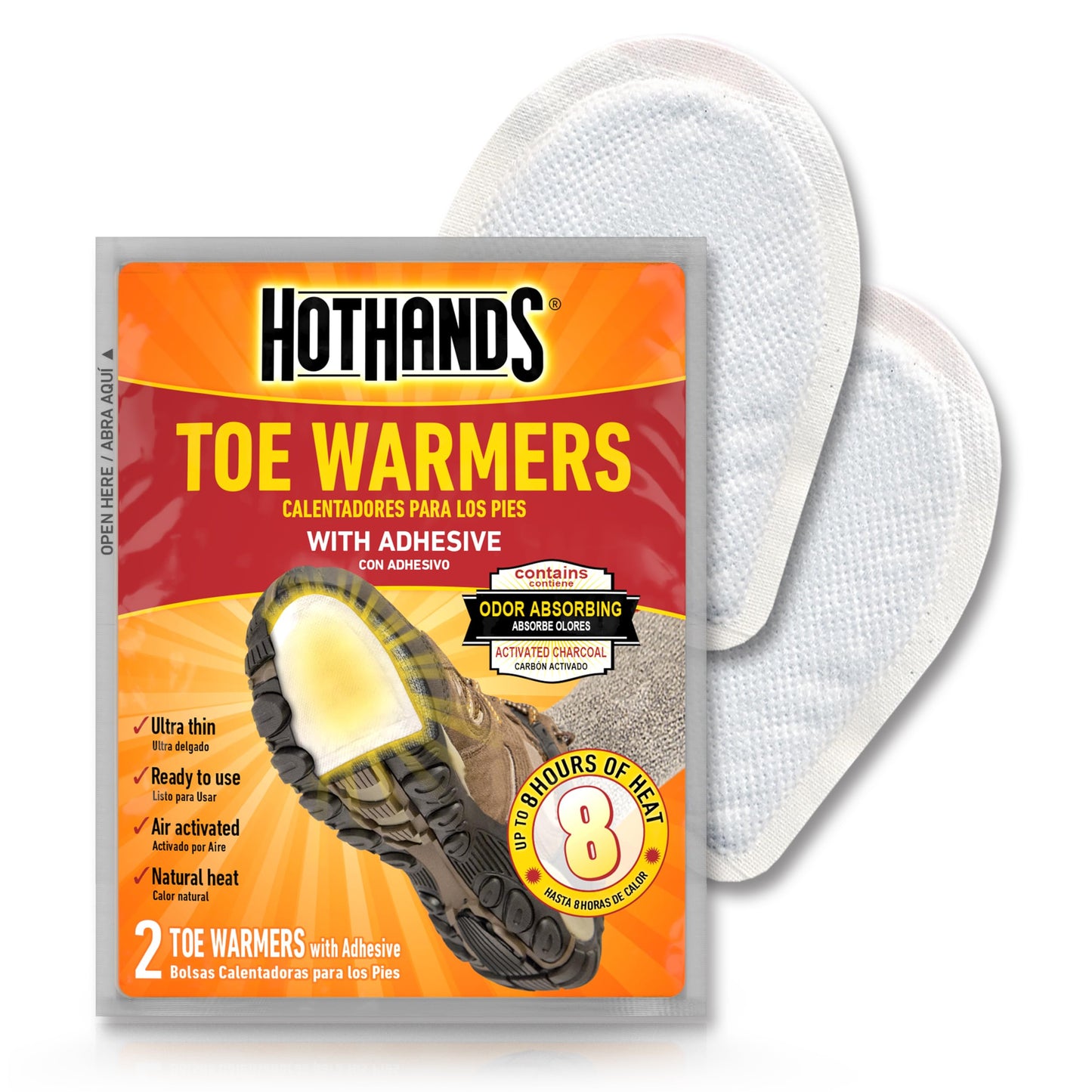 HotHands Hand & Toe Warmers - Long Lasting Natural Odorless Air Activated Warmers - 24 pair hand warmers & 8 pair toe warmers (Pack of 1)