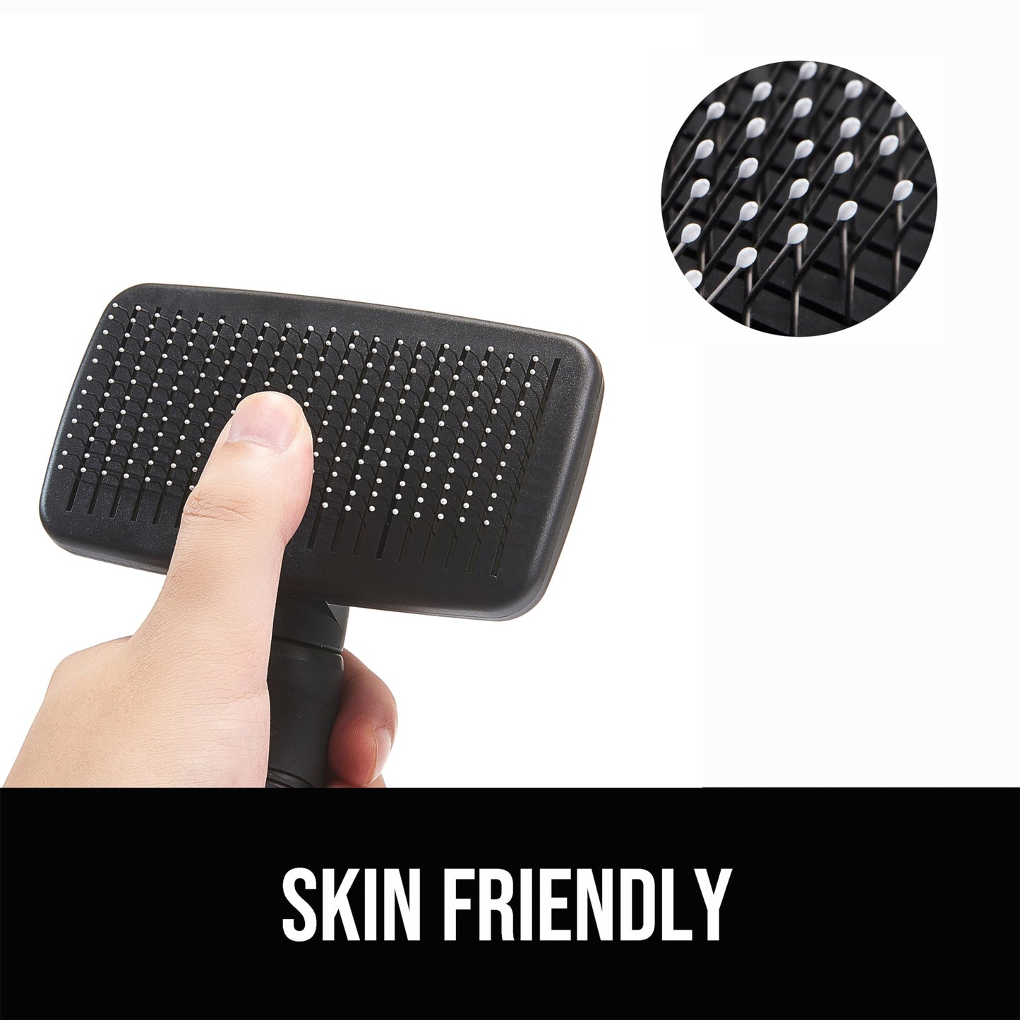 OEFEO Self Cleaning Slicker Brush for Dogs& Cats, Skin Friendly Grooming Brush for Shedding Long&Short Haired Dogs& Cats, Deshedding Pet Supplies Accessories,Black