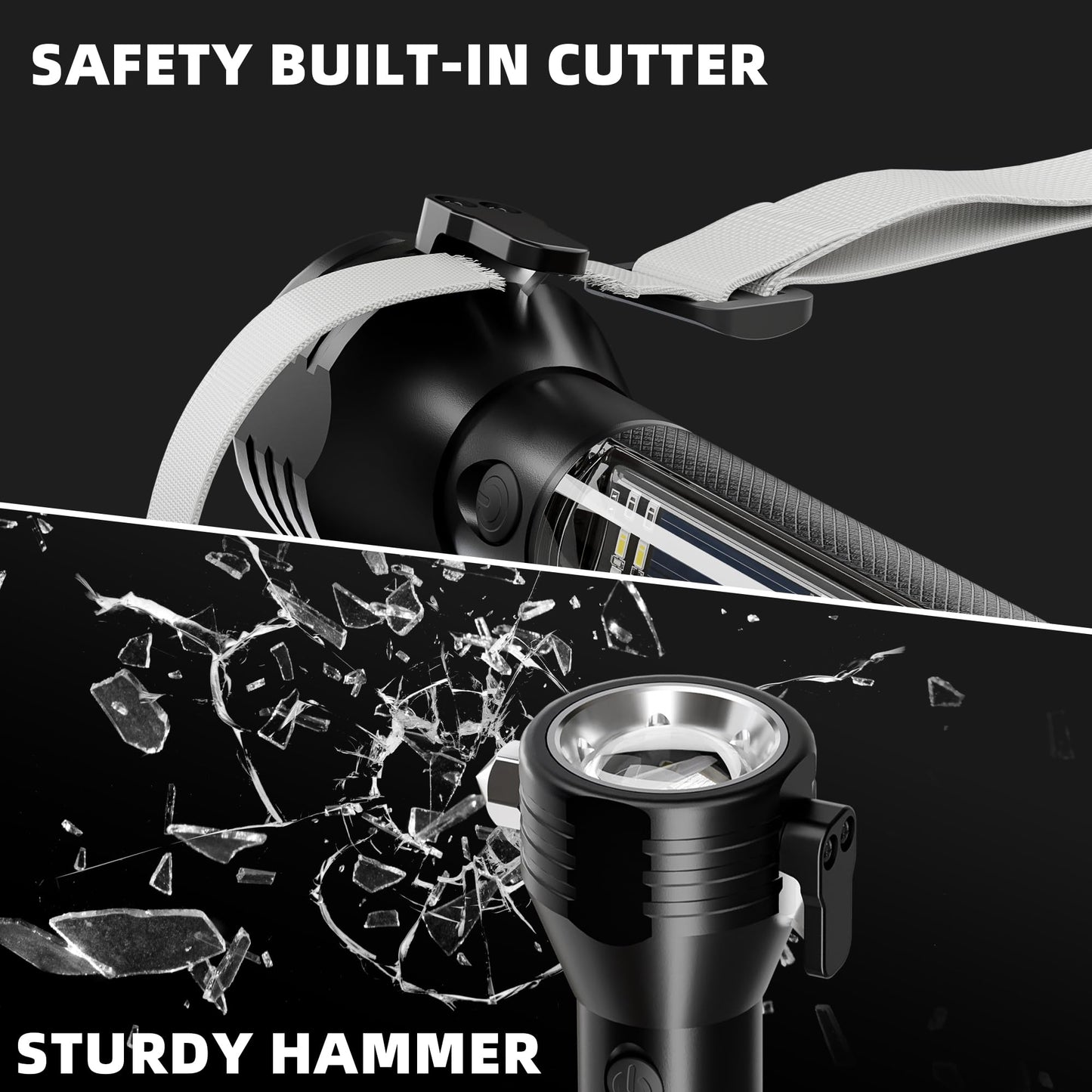 Otdair Solar/Rechargeable LED Flashlight, Multi Function Ultra Bright Flashlight, Emergency Strobe Light, USB-C Rechargeable, Survival Gear and Supplies, 5 Modes for Outdoor, Camping, Hiking, 2 Pack