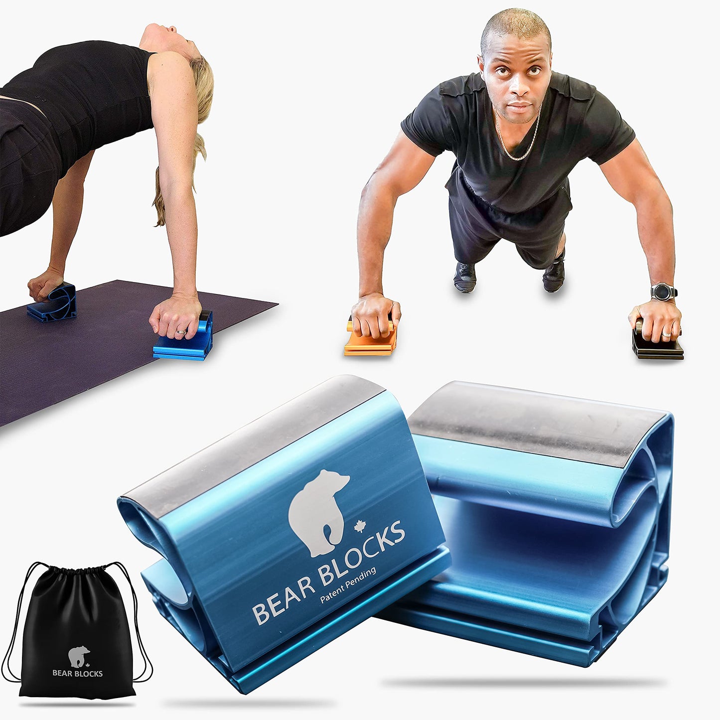 Portable Pushup Bars - Perfect Push Up Handles for Home Gym - Best Calisthenics Handles - Gym Gifts for Men - Non-Slip Home Workout Equipment - At Home Gym Equipment - Traveling Fitness Equipment