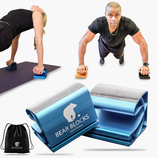 Portable Pushup Bars - Perfect Push Up Handles for Home Gym - Best Calisthenics Handles - Gym Gifts for Men - Non-Slip Home Workout Equipment - At Home Gym Equipment - Traveling Fitness Equipment