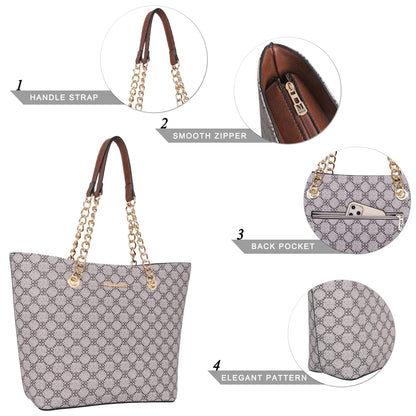 Montana West Tote Bag for Women Chain Top-handle Satchel Handbags Ladies Purses Shoulder Bags MWC-0391BR