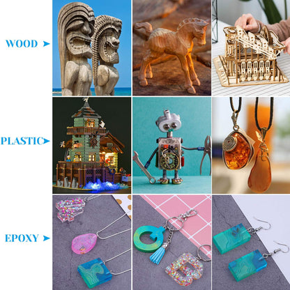 Pin Vise for Resin Casting Molds, Shynek Hand Drill for Jewelry Making Resin Tools Includes 1Pcs Push Hand Drill 10Pcs Drill Bits 480Pcs Eye Screws for DIY Keychain (Gold+Silver)