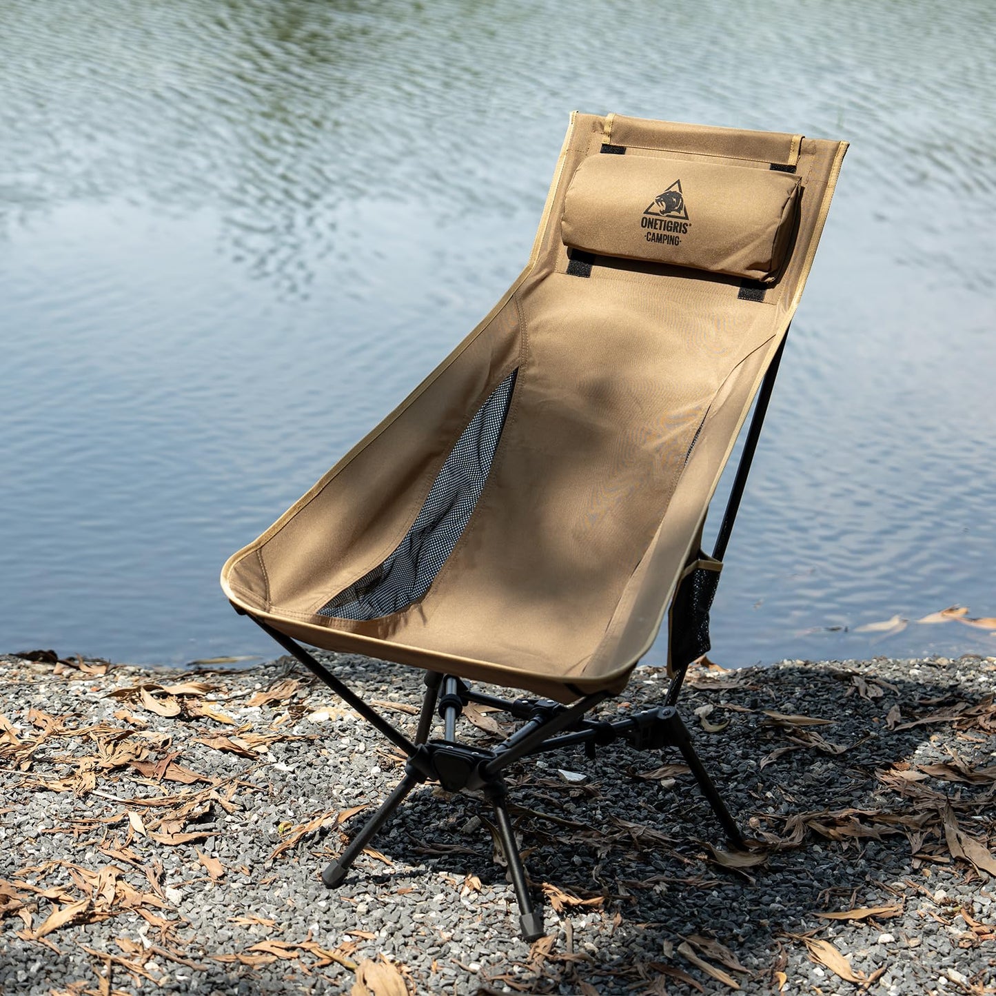OneTigris Tigerblade High Back Camping Chair with Pillow Design, Comfortable Widened Seat Folding Chair