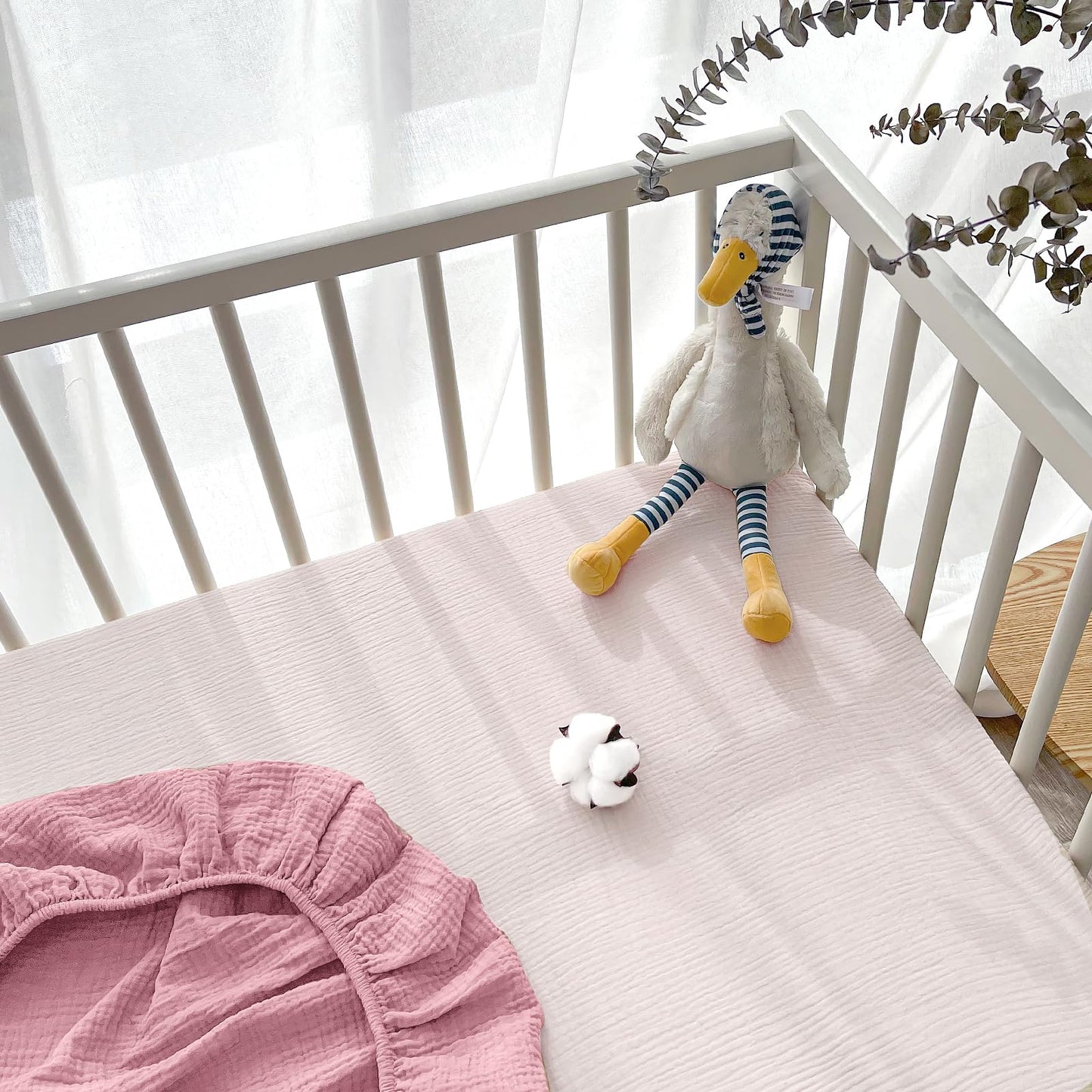 Lulu Moon Muslin Crib Sheets - Fitted Crib Mattress Sheets for Boys and Girl - 28"x 52", 2 Pack