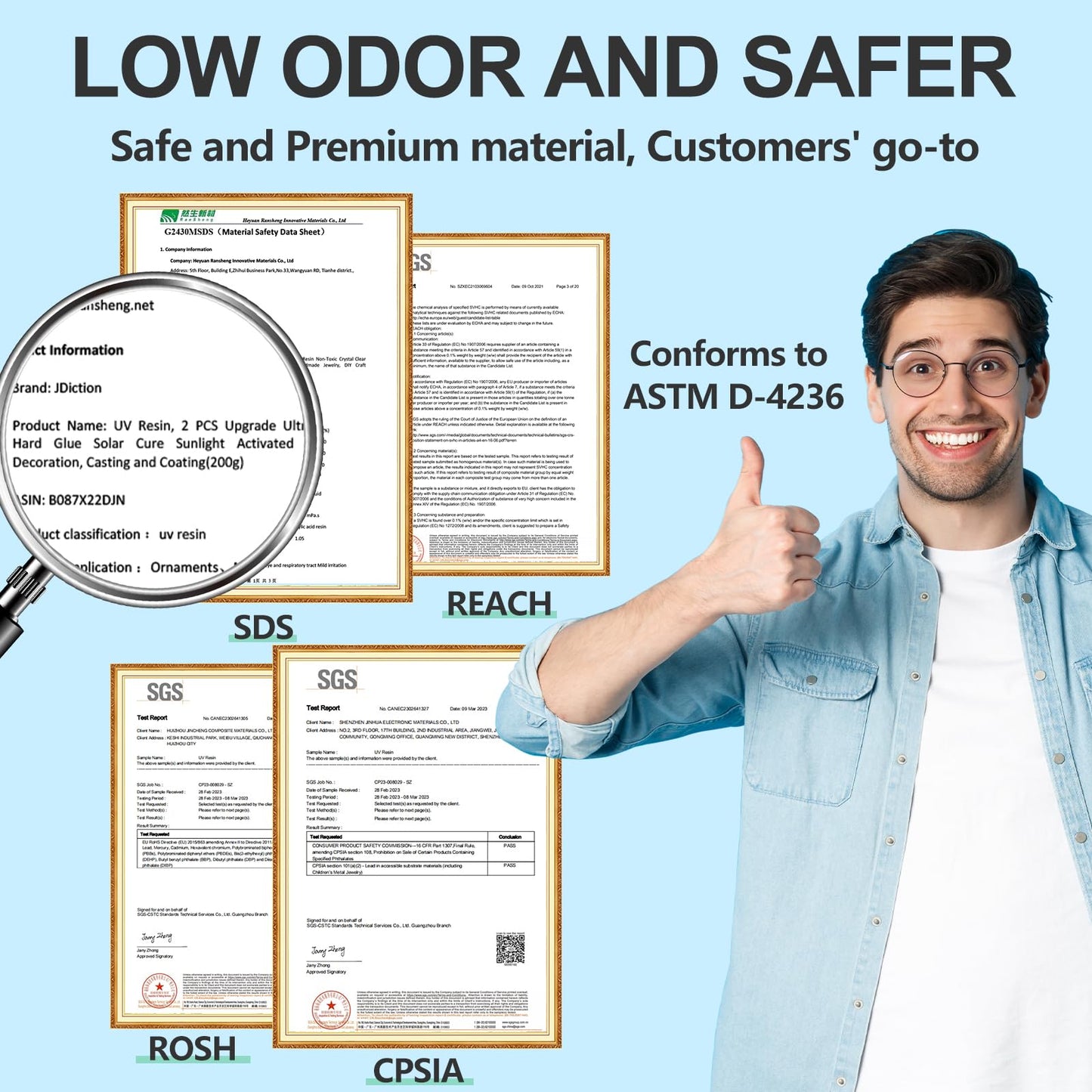 JDiction UV Resin, 500g Upgrade Ultraviolet Epoxy Resin Crystal Clear Hard Glue Solar Cure Sunlight Activated Resin Kit for Handmade Jewelry, DIY Craft Decoration, Casting and Coating