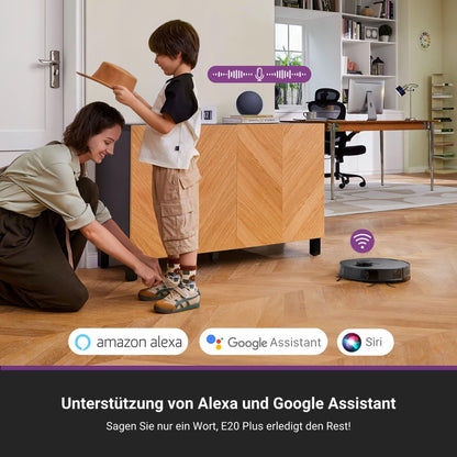 Eureka E20 Plus Robot Vacuum and Mop Combo, Robot Vacuum Cleaner with Bagless Self Emptying Station, 45-Day Capacity 8000Pa Suction and Anti Hair-Tangling Brush App Control LiDAR Navigation