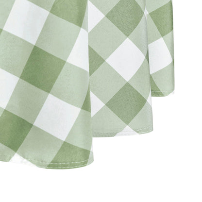 Hiasan Checkered Round Tablecloth 60 Inch - Waterproof Stain and Wrinkle Resistant Washable Fabric Table Cloth for Dining Room Party Outdoor Picnic,Sage Green and White